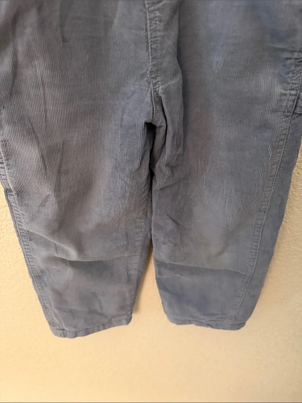 OshKosh B'gosh 5T Slate Blue Corduroy Overalls for Kids with Plaid Lining